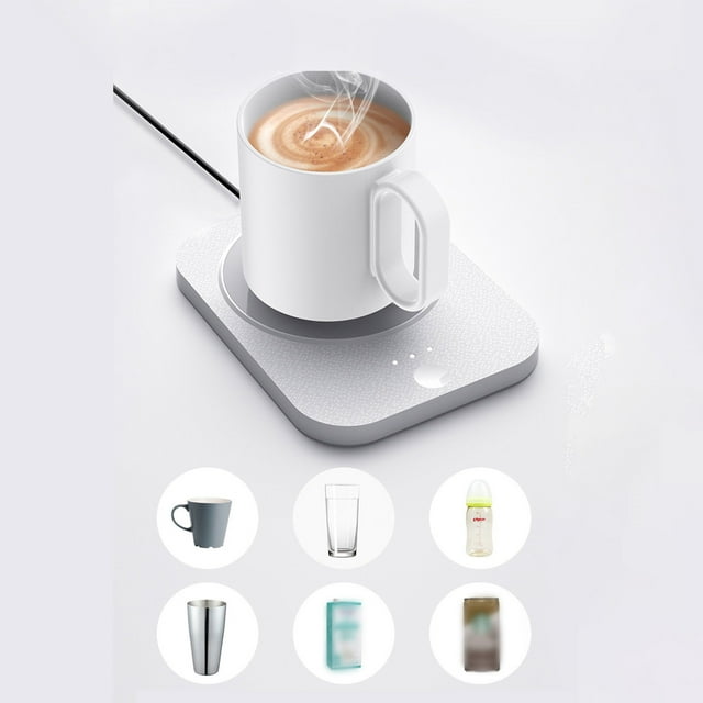 BotaniNest Smart Warming Cup Pad With Ceramic Mug 3 Temp USB Coffee Warmer Leakproof T Ouch Control 15W Fast Heating Desk Mat For O Ffice/Home (Black/White) HC 804