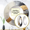 thumbnail image 3 of Designart "Gold Pottery In Gray Minimalism" Abstract Spirals Grey Large Round Mirror - Round Office Mirror Wall Decor - Modern Round Printed Mirror - 29" x 29", 3 of 6