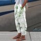 thumbnail image 1 of WILLBEST Pantalones Casuales de Lino Ligeros para Mujer, Cintura Alta con Bolsillos, Cómodos, Blancos, Holgados, para Uso Diario. Chica, 1 of 3
