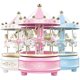 thumbnail image 5 of Carousel music box, pink, 4 horses, Beethoven's Fur Elise, 5 of 5