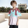 thumbnail image 2 of Zhuashum Chemise pour Garçons Enfants 5-6 Ans Chemise Décontractée Manches Courtes Tenue de Fête Extérieure avec Col Classique Couture Active Douce Rouge Brique, 2 of 7