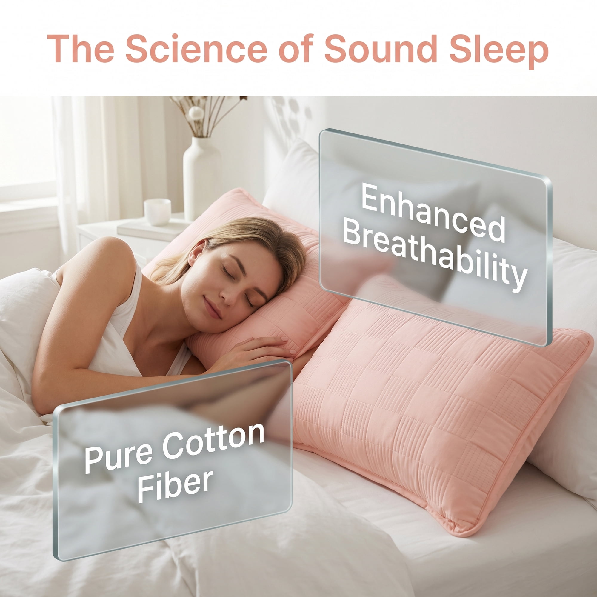 Unique Bargains Comfortable Pillow Protector, 2-pack, Polyester Quilted for Home Pink