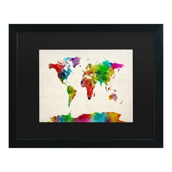 Trademark Fine Art 'Watercolor World Map II' Canvas Art by Michael Tompsett