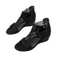 thumbnail image 4 of BONIXOOM Wedge Sandals for Women Clearance Fall Buckle Platform Casual Fashion Womens Shoes Black Size 8.5, 4 of 5