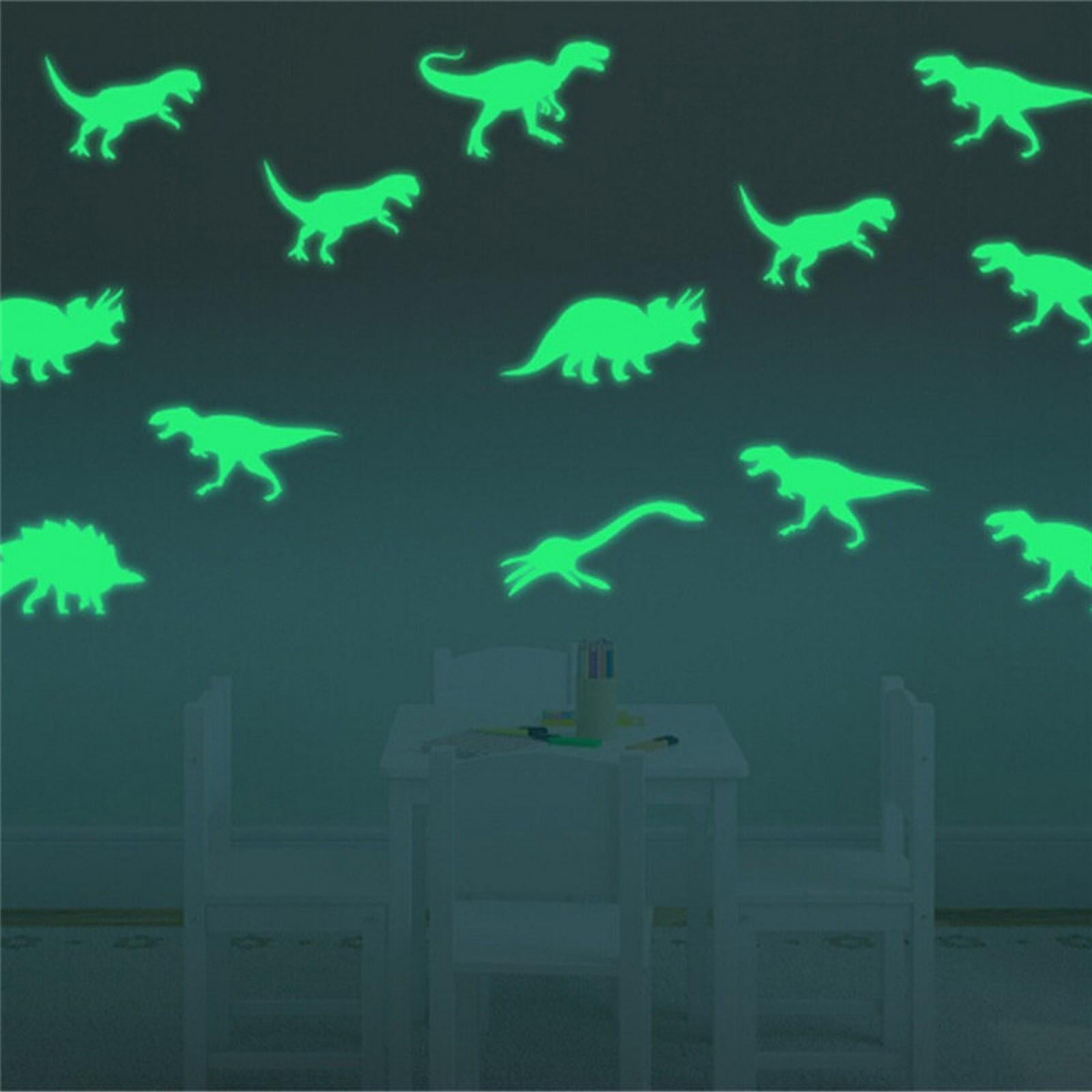 9Pcs/set Glow in the Dark Luminous Dinosaurs Stickers Kids Room Wall Art Decoration