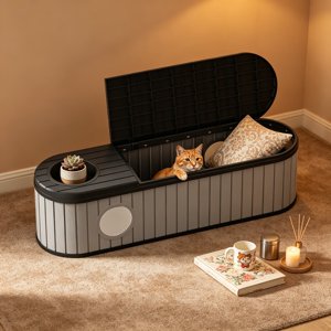 Outdoor Storage Box Resin Deck Storage Box Waterproof Patio Storage Box for Indoor & Outdoor Use