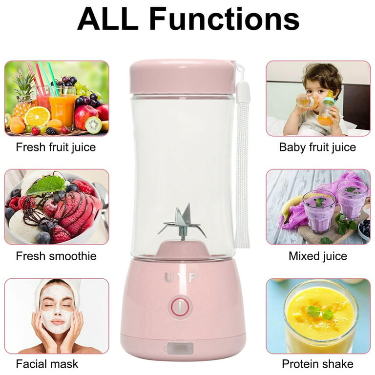 Portable Blender Juicer 500ML Mini Wireless Blender Shakes and Smoothies  USB RechargeableTravel Electric Portable Mixer Bottle