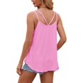 thumbnail image 2 of Gustave Women's Tank Tops Eyelet Embroidery Spaghetti Strap Shirts Scoop Neck Sleeveless T-Shirt Summer Casual Flowy Cami Blouse Loose Fit "Pink, 2XL", 2 of 6