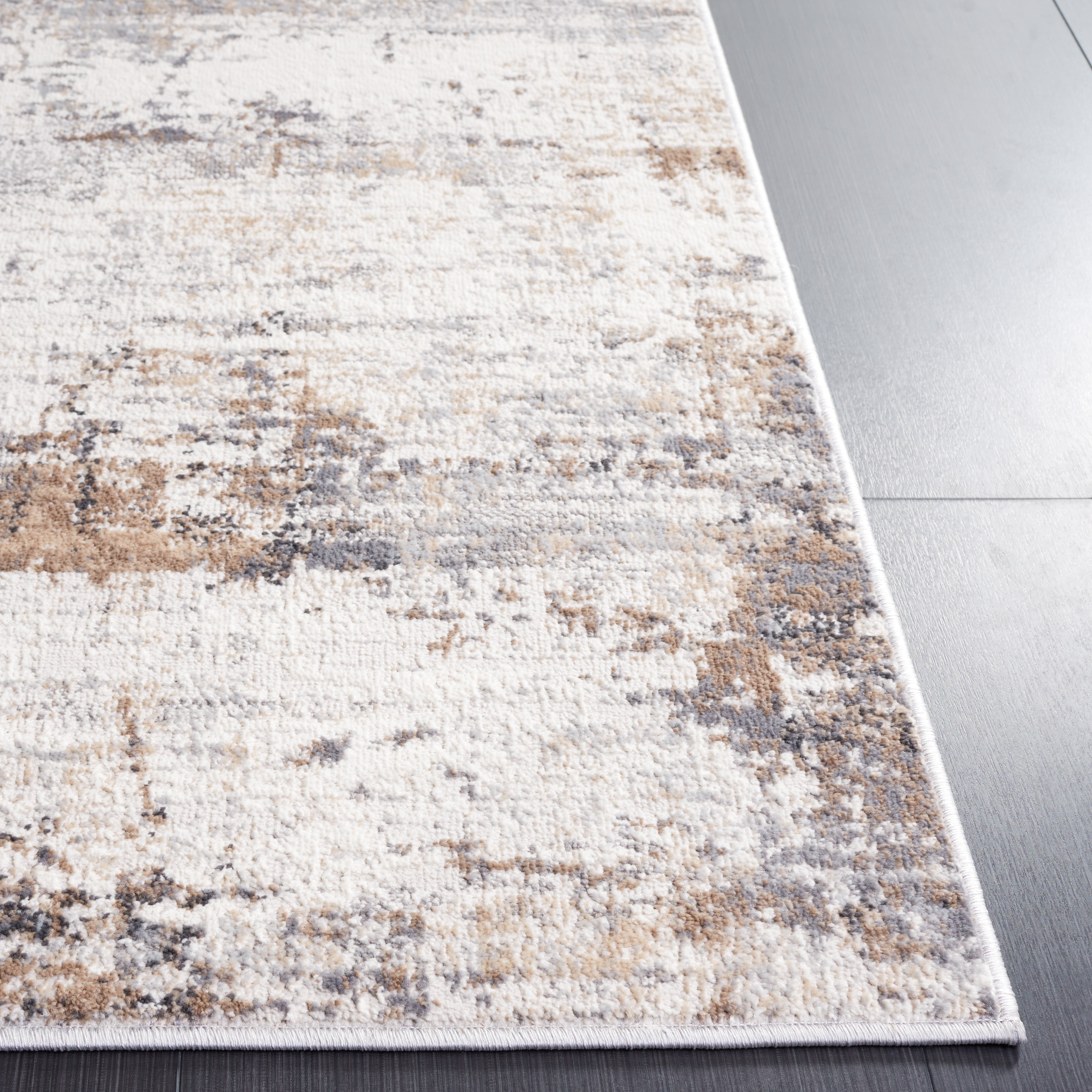 SAFAVIEH Amelia Topher Abstract Area Rug, Ivory/Gray, 9' x 12'