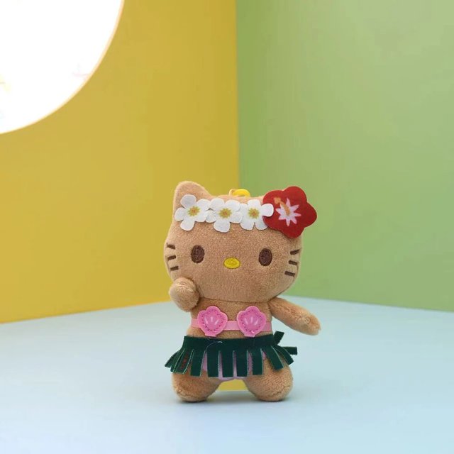 LLavero de juguete de peluche Kawali Hello Kitty, bolsa colgante, mochila, decoración de dibujos animados, regalo para habitación, muñeco de peluche, 10Cm Fivean unisex