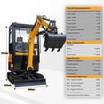 thumbnail image 2 of MMS 2 Tons Mini Excavator Closed Cab with Swing Boom 16HP 900cc Kubota Diesel Engine Hydraulic Pilot Control Crawler Trencher Digger, 2 of 8