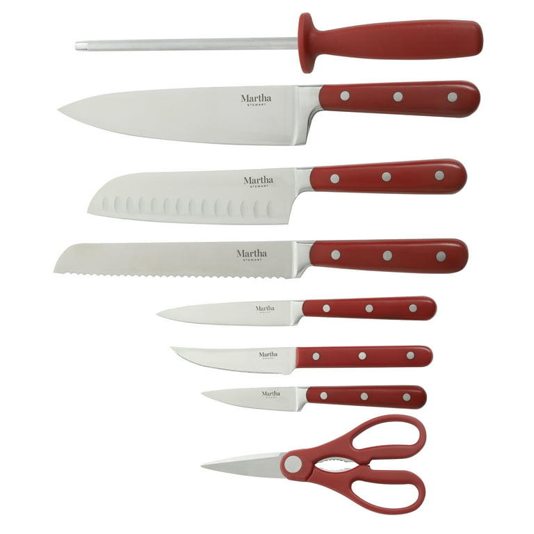 Martha Stewart Everyday Eastwalk 14-Piece Red Stainless Steel Cutlery Set 