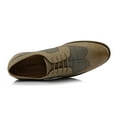 thumbnail image 6 of Ferro Aldo Julian MFA19266A Mens Wingtip Two Tone Oxford Plaid Spectator Dress Shoes, in Khaki Plaid, Men's Size 12, 6 of 8