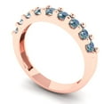 thumbnail image 2 of 0.63 ctw Wedding Band for Women - 18K Rose Gold Blue Moissanite Stackable Eternity Ring, 2 of 6
