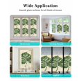 thumbnail image 6 of Window Privacy Film Green Botanical Stained Glass Window Film Decorative Sun Block Window Cover Vintage Palm Leaves Tropical Window Clings Static Adhesive Sticker for Bathroom 17.7"x78.7", 6 of 7