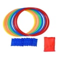 thumbnail image 1 of Milaget 10 Pieces Hopscotch Rings Fun Agility Training Agility Rings Playground Toys 38cm, 1 of 9