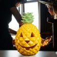 thumbnail image 3 of 2025 Halloween Pineapple Jack O' Lantern – LED Light Up Halloween Decoration, 3 of 7