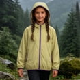 thumbnail image 6 of XYAIYT Girls Windproof Jacket with Pockets Hooded Solid Color Stand Collar Waterproof Outerwear Coat Outdoors, 6 of 6