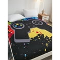thumbnail image 3 of Move Over Gaming Single Sheet Full, Black Yellow Fitted Sheet Only, Cartoon Game Handle Pattern, Microfiber Deep Pocket up to 16", 3 of 8