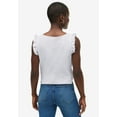 thumbnail image 2 of Ellos Women's Button-Front Ruffle Sleeve Tank, 2 of 3