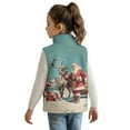 thumbnail image 2 of Xixirimido Christmas Santa Reindeer Sleigh Pattern Kids Zip-up Vest for Girls Boys Sleeveless Fleece Vest with Pockets Stand Collar Jacket Kids Fall Winter Outwear for 11-12, 2 of 6
