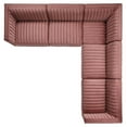 thumbnail image 3 of Modway Conjure Channel Tufted Performance Velvet 5-Piece Sectional in Gold Dusty Rose, 3 of 10