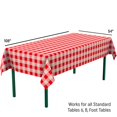thumbnail image 4 of Mantel desechable fiesta festiva mantel a cuadros rojo y blanco rectangular impermeable resistente a las manchas picnic, 137*274 cm, 4 of 5