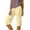 22# Beige, variant on Linen Bermuda Shorts for Women Knee Length Summer Casual Drawstring Elastic Waisted Side Split Button Shorts with Pockets,Gray XL