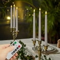 thumbnail image 3 of 4 Pcs Remote Flameless Candlesticks,Timer Battery Operated LED Taper Candles for ,Wedding Decoration White, 3 of 8