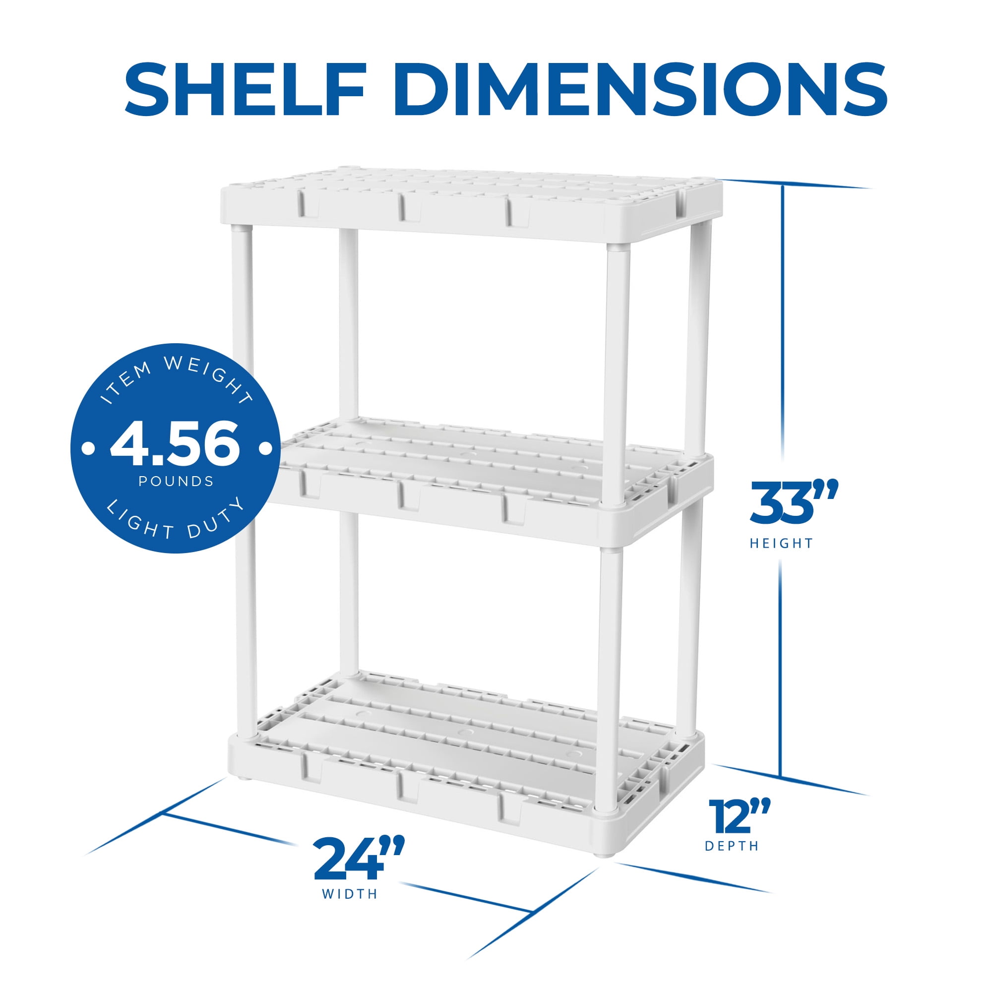 Gracious Living Knect A Shelf 3 Shelf Interlocking Storage Units (2 Pack)