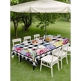 thumbnail image 3 of Easter Eggs Outdoor Tablecloth - 60x84 Inch Rectangle Dining Table Cover, Spring Floral Berry Leaves Botanical Black Plaid Waterproof Outdoor Table Cloth with Umbrella Hole & Zipper for Picnic/Patio, 3 of 7