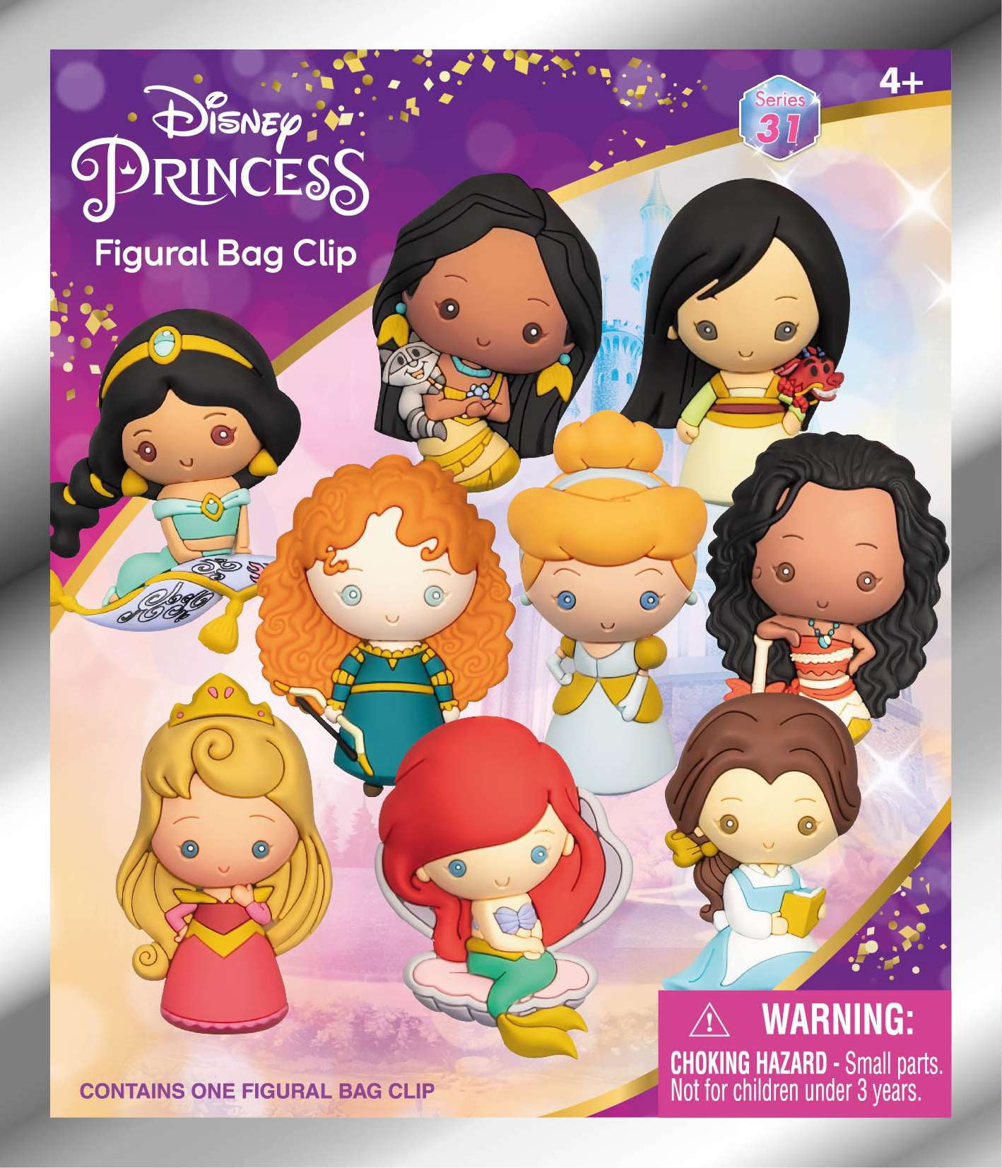 Disney Princess Figural 3D Bag Clip : Series 31 - YOU CHOOSE! New!