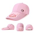 thumbnail image 2 of Rosa Usb recargable verano tres velocidades de viento mini ventilador protector solar sombrilla sombrero ventilador usb sombrero herramientas gorras unisex, 2 of 5
