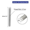 thumbnail image 2 of Unique Bargains M4 x 40mm 304 Stainless Steel Fully Threaded Rod Bar Studs Hardware 50Pcs, 2 of 6