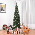 thumbnail image 1 of Costway 7.5ft Pre-Lit Hinged Artificial Pencil Christmas Tree with 350 Multicolor Lights, 1 of 9