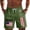 Army Green, variant on Mens Casual Shorts Independence Day Print Short Pant with Drawstring Patriotic Beachwear Holiday Beach Shorts Army Green L