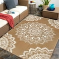 thumbnail image 1 of SHIQI-Waterproof Outdoor Rug 5x8 ft, Reversible Plastic Straw Rug for Patio Clearance, Camping, RV Mat, Large Outside Rug Carpet for Porch, Deck, Backyard, Balcony, Picnic (Brown), 1 of 4