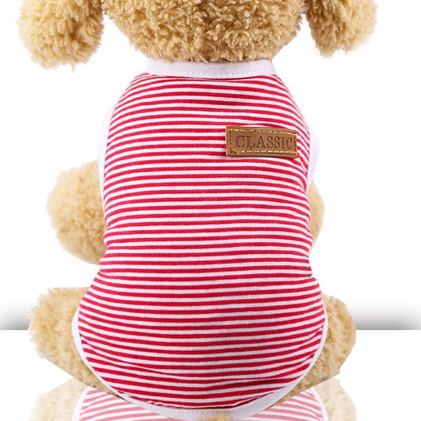 Chaleco De Algodón A Rayas Para Perros, Ropa Para Mascotas, Chaleco Suave Y Cómodo Para Mascotas, Disfraz, Camiseta Para Cachorros, Disfraces Minnieouse PT002421-06