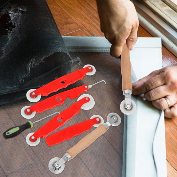 GOOHOCHY 1 Set Screen Repair Tool Set Home Decoration Mesh Roller Kit Window Spline Remove Screen Door Roller for Installing Door Window Mesh