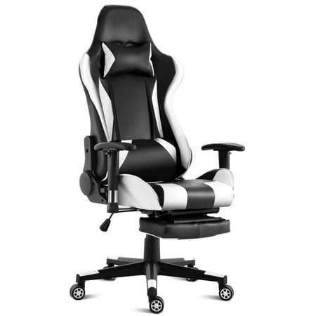 Costway Gaming Chair High Back Racing Recliner Office Chair w/Lumbar Support &
