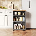 thumbnail image 2 of Tribesigns 4 Tier Slim Storage Cart with Wheels, Rolling Kitchen Cart Utility Cart with Storage Shelf, Black, 2 of 17