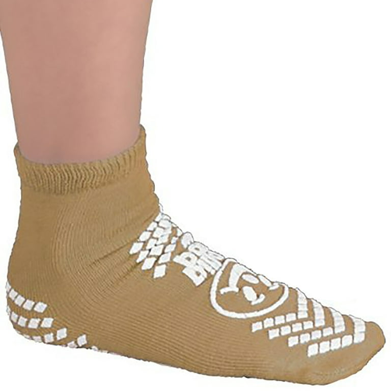 Pillow Paws 360 Imprint Unisex Non-skid Slipper Socks Adult Size 7-1/2 to  10 Beige 1 Pair