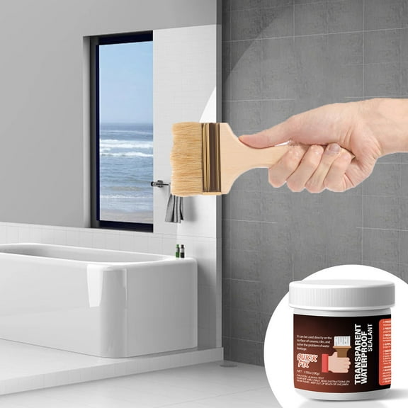 Clear Sealant, Invisible Waterproof Agent Indoor & Outdoor Waterproof Sealant, Water-Based Clear Insulating Sealant Waterproof, 3.53oz