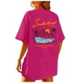 thumbnail image 3 of Puliio Womens T Shirts Beach Oversized Graphic Short Sleeve Crewneck Tee Summer Holiday Retro Baggy Shirts Tops, 3 of 7