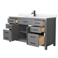 thumbnail image 3 of Wyndham Collection Beckett 60" Wood Single Bathroom Vanity in Dark Gray/Black, 3 of 6