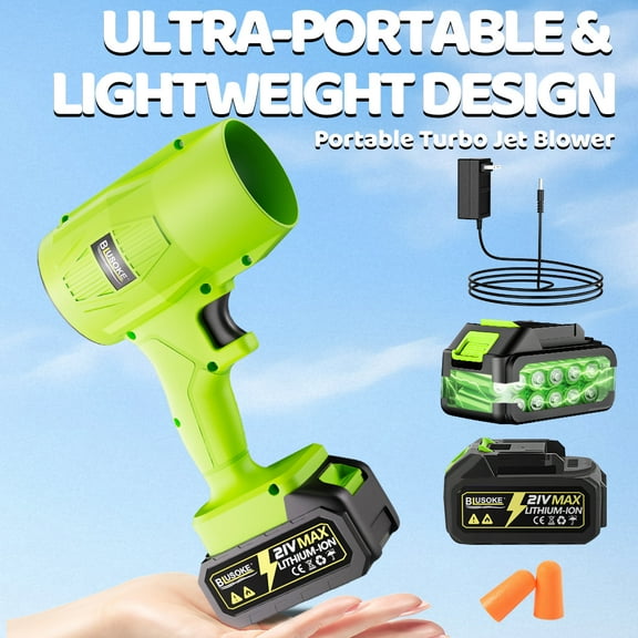 Cordless Leaf Blower, Handheld Blower with 2x4.0Ah Batteries & Charger, Blower Lightweight Electric Leaf Blower Portable Blowers Small Leaf Blowers for Lawn Patio Garden, Dust Cleaner