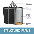 thumbnail image 5 of CleverMade Collapsible Large Foldable Clothes Laundry Hampers, Gray, 5 of 8