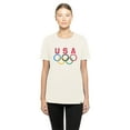 thumbnail image 4 of Women's-New Era  Cream Team USA Five Rings Chrome T-Shirt, 4 of 5