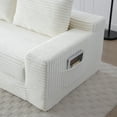 thumbnail image 4 of Memory Foam Cloud Loveseat Sofa, 2 in 1 Convertible Folding Couch Bed with Pull-Out Sleeper, No Assembly Compressed Corduroy Floor Lounge Sofa for Apartment, Office, Bedroom, Living Room, Beige, 4 of 9