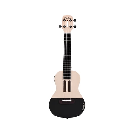Populele Electronic Acoustic Guitar Bass Violin Ukulele Supports APP Teaching including Carry Bag Strings Picks USB Charging Cable,23 Inch